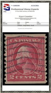 U.S. #444 Used Paste-Up Single F-VF with WT Crowe Certificate