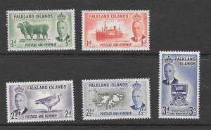 FALKLAND ISLANDS Scott #107-111 Mint  2018 CV $13.15