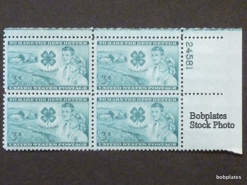 BOBPLATES #1005 4H Club Plate Block F-VF MNH ~ See Details for #s/Positions
