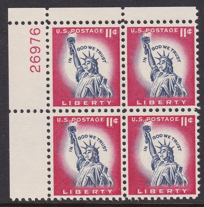 1044A Statue of Liberty Plate Block MNH