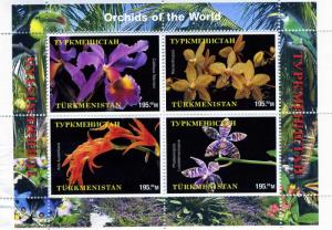 Turkmenistan 1998 ORCHIDS OF THE WORLD Sheet (4) Perforated Mint (NH)