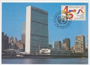 Maximum card United Nations New York 1990 UN 45th Anniversary