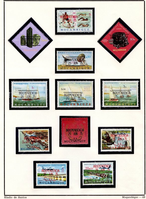 Mozambique vintage collection 1975 overprint 1 sheet #49 MH 12 stamps themes G