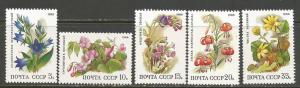 Russia 5687-91 MNH FLOWERS R11-106