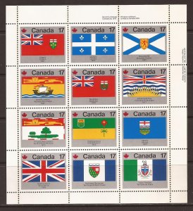 1979 Canada - Sc 832a - MNH VF - Mini Sheet - Provincial Flags - Phil Stock UR