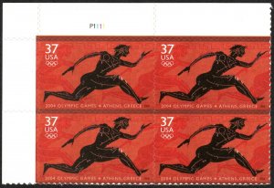 USA Sc. 3863 37c Olympic Games, Athens 2004 MNH plate block