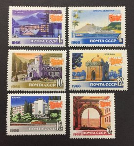 Russia 1966 #3226-31, Resort Areas, MNH.