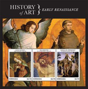 Grenada 2013 - History of Art Stamp - sheetlet of 3 SC#3891 - MNH