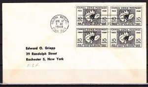 Canal Zone, Scott cat. 141. Biological Area, Block of 4. First day cover. ^