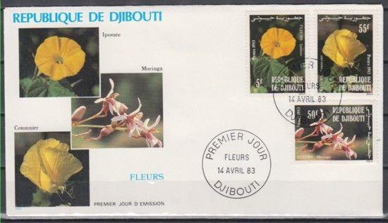 Djibouti, Scott cat. 558-560. Local Flowers issue. First day cover. ^