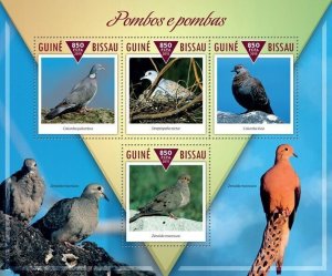 [650 40]- YEAR 2015 - GUINEA BISSAU - PIGEONS & DOVES   4V   complet set  MNH/**