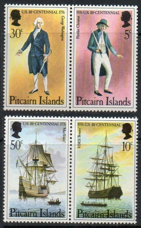 1976 Pitcairn Islands 156-159Paar Ships with sails