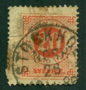 Sweden 1872 #23 U SCV(2024) = $8.00