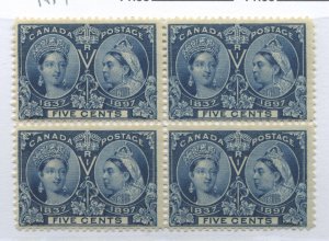 1897 5 cent Jubilee block of 4 unmounted mint NH pristine