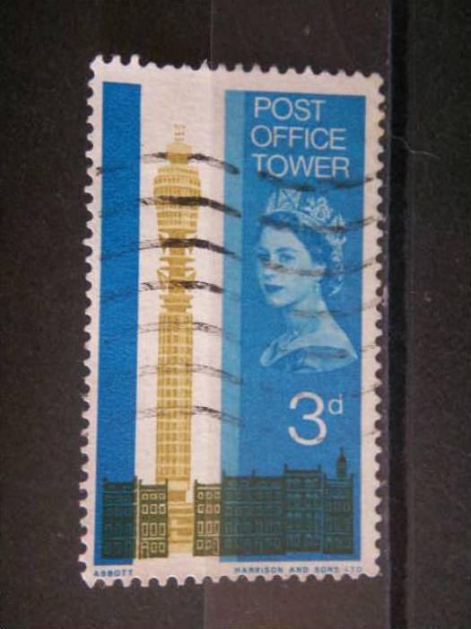 GREAT BRITAIN, 1965, used 3p, Scott 438, Post Office Tower