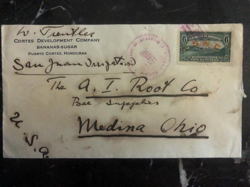 1931 Port Cortez Honduras Commercial Cover Cortes Development Co To Media OH USA