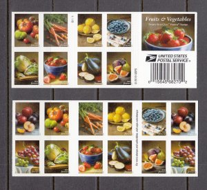 USA BOOKLET FOREVER SC# 5484-5493 FRUITS & VEGETABLES - 20 S.A. MNH - PL# B1111