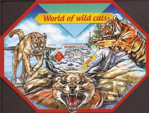 Solomon Islands - 2014 World of Wild Cats - Souvenir Sheet - 19M-458