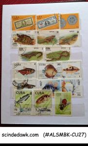 COLOURFUL COLLECTION OF CUBA STAMPS IN SMALL STOCK BOOK - 360 USED STAMPS