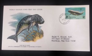 EL)1977 KENIA, WORLD WILDLIFE FUND, WWF, ENDANGERED SPECIES, DUGONG, CIRCULATED