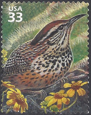 3293a 33c Sonoran Desert Cactus Wren 1999 Used