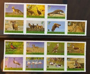 Turkmenistan 2021 Mammals birds reptilies from Red Book set of 15 stamps MNH