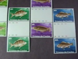 TRISTAN da CUNHA # 243-246-MINT/NH-COMPLETE SET OF CROSS GUTTER PAIRS--1978(#2)