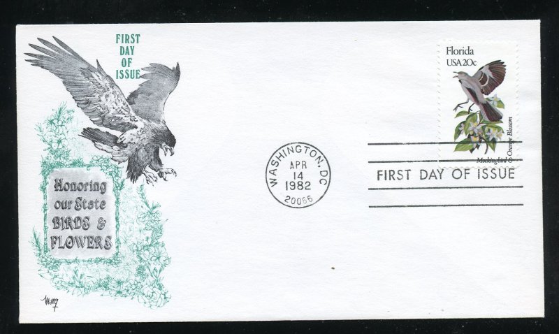 US 1961 Florida Mockingbird Orange Blossom UA Marg cachet FDC 