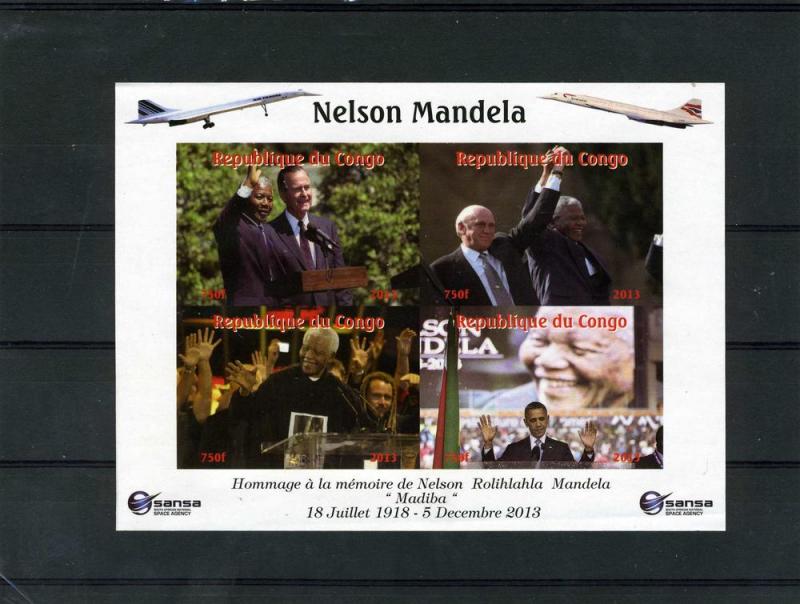 Nelson Mandela,Obama,4 Stamps Mint Sheet #I