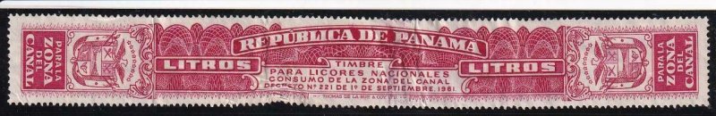 Canal Zone: Liquor Tax Strip, #R-11a, Mint (43293)