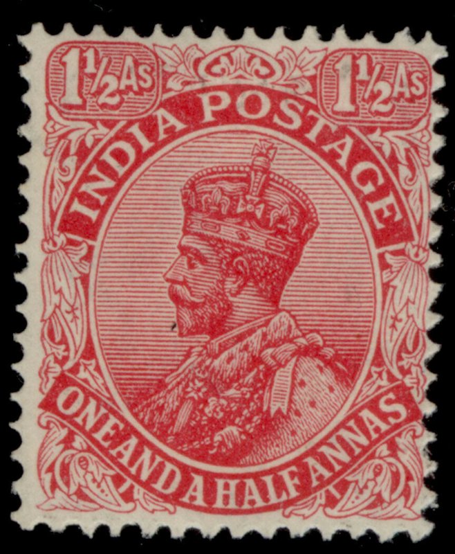 INDIA GV SG204, 1½a rose-carmine, M MINT.