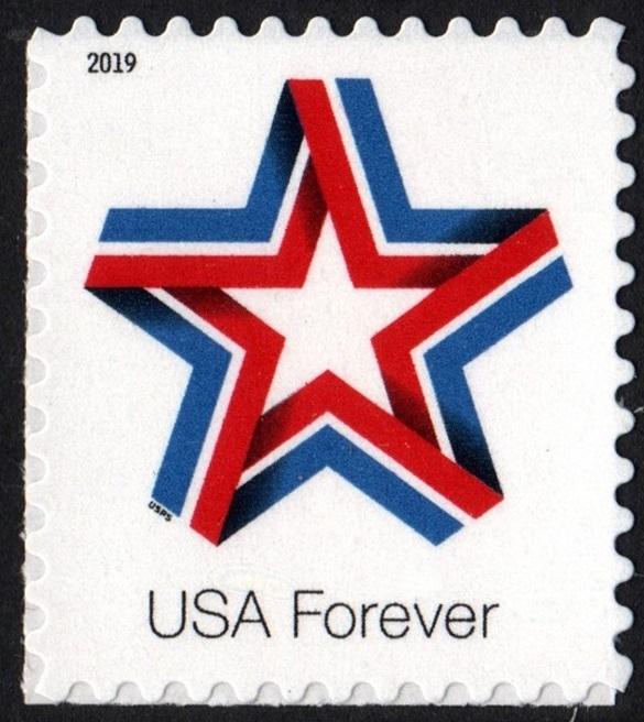 SC#5361 (55¢) Star Ribbon Single (2019) SA