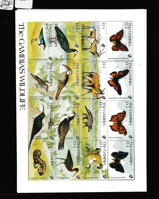 Gambia Wildlife SC 1069 Sheet of 16 MNH (2gfn) 