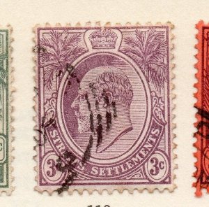 Straits Settlements 1903-04 Ed VII Early Issue Fine Used 3c. 157107