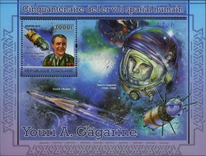 Human Spaceflight Stamp Yuri Gagarin Vostok 1 Space S/S MNH #3953 / Bl.600