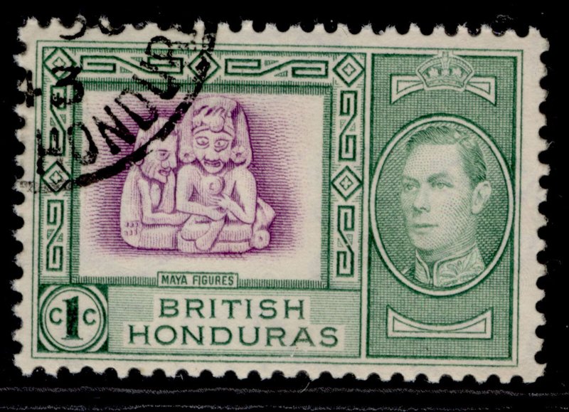 BRITISH HONDURAS GVI SG150, 1c bright magenta & green, FINE USED.