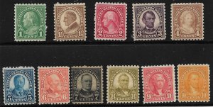 MALACK 581 - 591 F/VF OG H, set, fresh colors, Nice Set! k0373