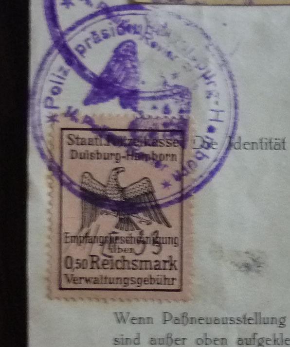 GERMANY - DOCUMENT WITH LOCAL REVENUE STAMP R! dt.reich german stempelmarke J4