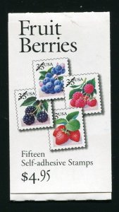 BK276a 3301a - 3301c Fruit Berries Booklet of 15 32¢ Stamps B1112