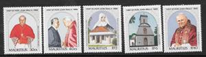 MAURITIUS SG822/6 1989 POPE JOHN PAUL  MNH