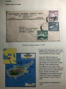 1952 Nicosia Cyprus Airmail Traders Agency Commercial Cover To Toronto Canada