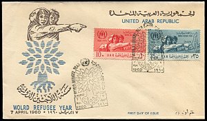 Egypt 503-504, FDC, World Refugee Year