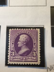 1890-93 Mint Never Hinged Scott #221 3 Cent Purple Catalog $175!