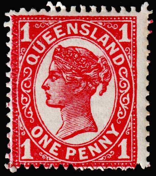 Queensland Scott 123a (1898) Mint H F, CV $10.00 M