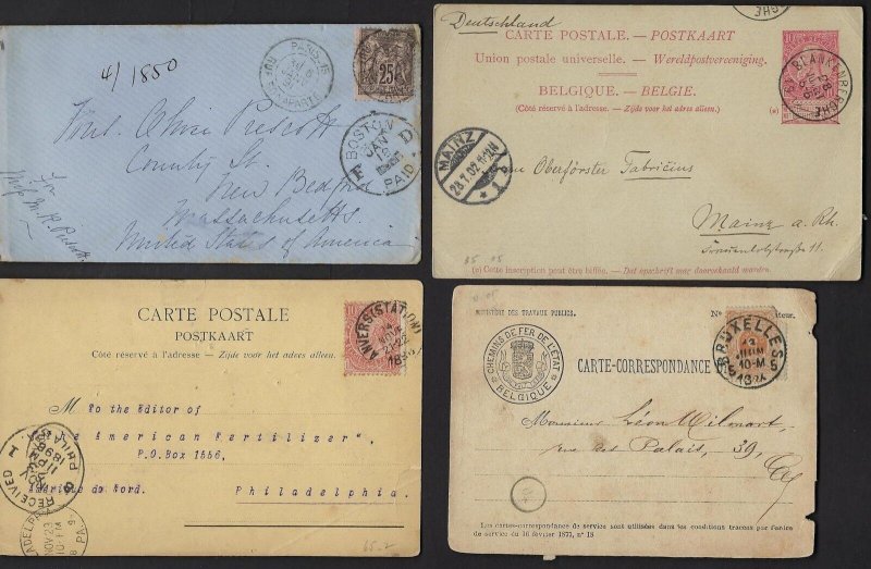 BELGIUM FRANCE 1900 1950 CONGO COLLECTION OF 16 STAMP HISTORY COVERS & CARDS SEE