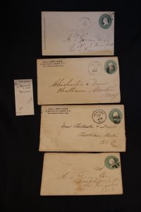 4 US covers fancy cancels on type U44 or U45 (#1868)