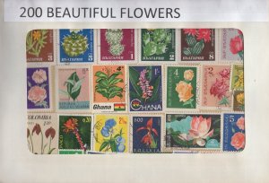 A Nice Selection Of 200 All Different Topicals. Flowers.   #02 TOP49