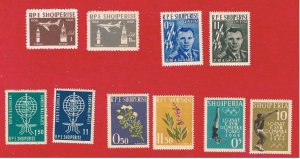 Albania #574 /620 MVFLH OG  5 sets Hi & Low value only   Free S/H