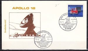 Germany, 1972 issue. Apollo 16, 16/APR/72 Cachet & Cancel on a Cover. ^