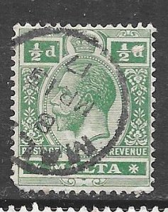 Malta 77: 1/2d George V Overprinted, used, F